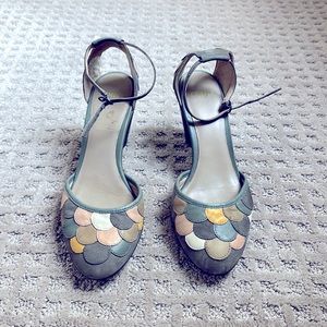 Camper ankle straps leather heel shoes